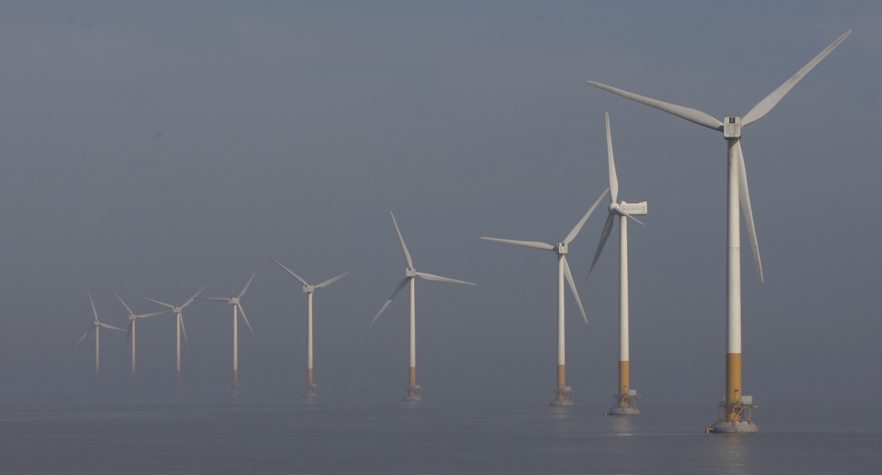 시노벨윈드가 풍력발전기를 공급한 중국 상하이 동하이브릿지풍력발전단지 전경. / 사진=뉴시스