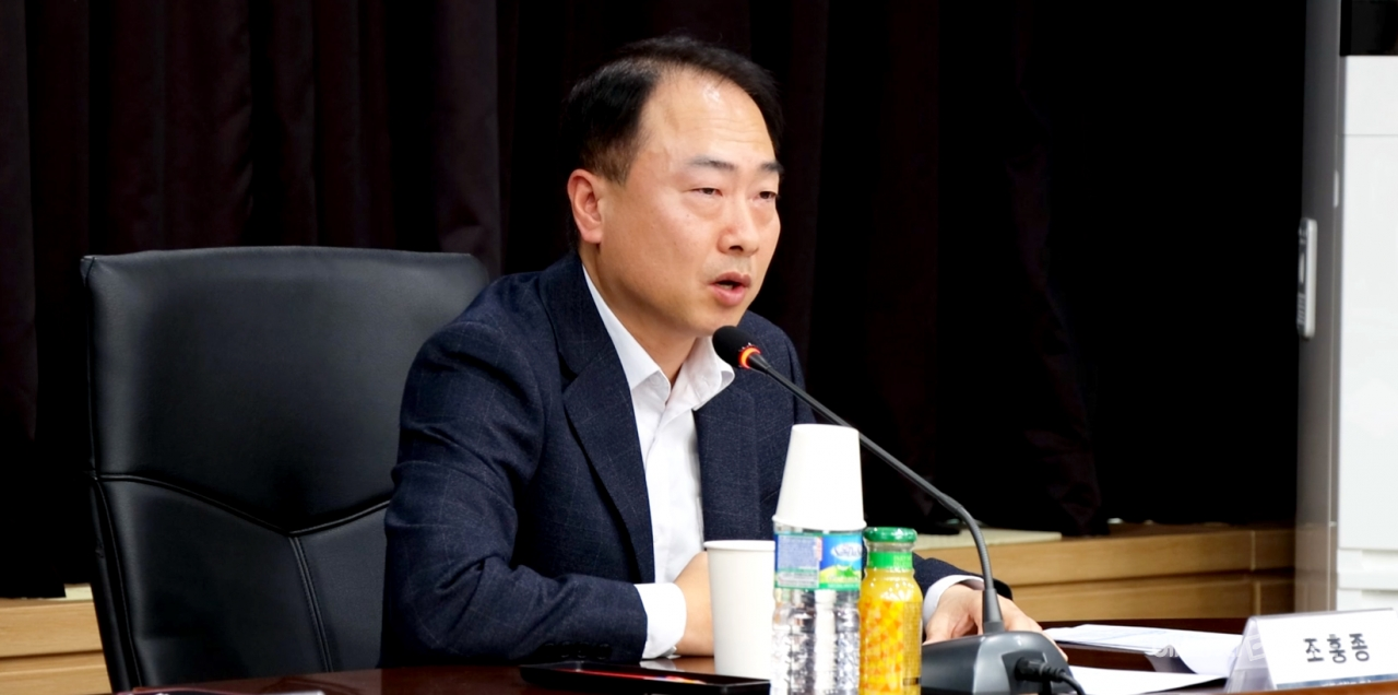 18일 전기회관(서울 송파구 소재)에서 열린 ‘전기산업계 위기 대응을 위한 전기요금 정책 간담회’에서 조홍종 단국대 교수가 주제발표를 하고 있다.