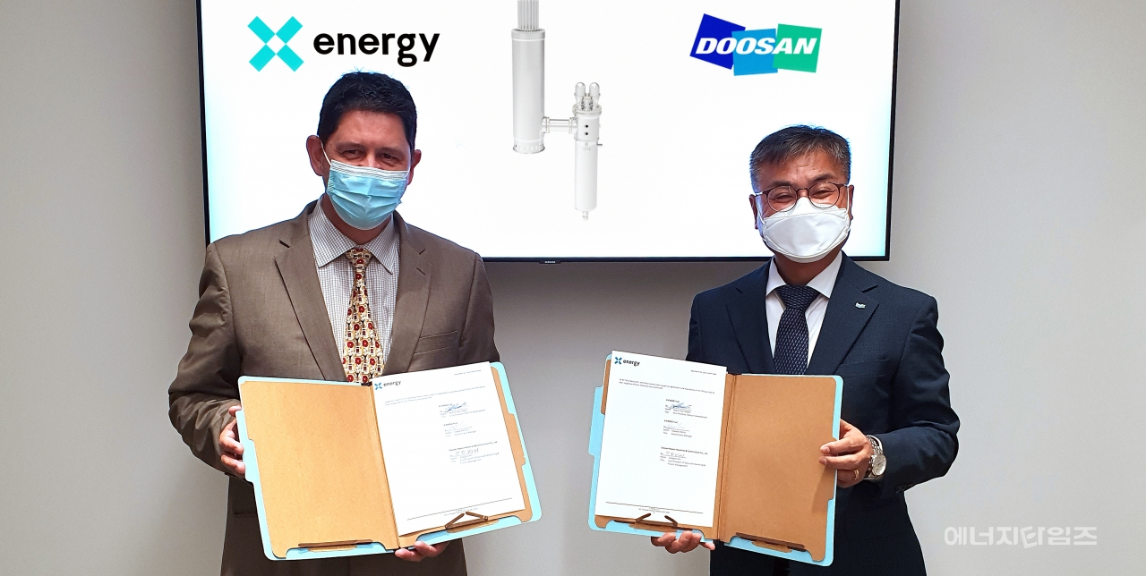 지난 27일 두산중공업이 X-에너지(X-energy)와 고온가스로 SMR 주기기 설계용역 계약을 체결했다.